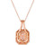 Peach Morganite (1-1/3 ct. t.w.) & Diamond (1-1/10 ct. t.w.) Halo Pendant Necklace in 14k Rose Gold