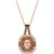 Peach Morganite (1-1/3 ct. t.w.) & Diamond (1-1/10 ct. t.w.) Halo Pendant Necklace in 14k Rose Gold