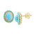 EFFY® Turquoise & Diamond (1/6 ct. t.w.) Halo Stud Earrings in 14k Gold