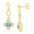 Lab-Created Aquamarine (7/8 ct. t.w.) & Lab-Created White Sapphire (1/4 ct. t.w.) Quatrefoil Drop Earrings in 14k Gold-Plated Sterling Silver