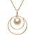 Cultured Freshwater Pearl (8mm) Double Loop 18" Pendant Necklace in 18k Gold-Plated Sterling Silver