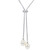 Cultured Freshwater Pearl (9-10mm) Lariat Necklace in Sterling Silver, 16" + 2" extender