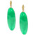 Dyed Green Jade Oval Drop Earrings in 14k Gold-Plated Sterling Silver