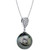 Cultured Tahitian Pearl (12mm) & Diamond Accent 18" Pendant Necklace in 14k White Gold