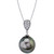 Cultured Tahitian Pearl (12mm) & Diamond Accent 18" Pendant Necklace in 14k White Gold