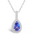 Tanzanite (7/8 Ct. t.w.) and Diamond (1/5 Ct. t.w.) Halo Pendant Necklace