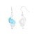 Larimar Seashell Fishhook Earrings in Sterling Silver