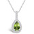 Peridot (1 Ct. T.W.) and Diamond (1/5 Ct. T.W.) Halo Pendant Necklace in 14K White Gold