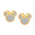 Minnie Mouse Glitter Stud Earrings in 18k Gold-Plated Sterling Silver