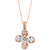 Aquamarine (1-3/8 ct. t.w.), Morganite (1-1/3 ct. t.w.) & Diamond (1/3 ct. t.w.) Flower Pendant Necklace in 14k Rose Gold, 16" + 2" extender