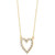 Open Heart Diamond Cut Pendant Necklace in 10k Two-Tone Gold, 16" + 2" extender