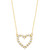 Open Heart Diamond Cut Pendant Necklace in 10k Two-Tone Gold, 16" + 2" extender