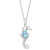 Blue Topaz Seahorse 18" Pendant Necklace (1 ct. t.w.) in Sterling Silver