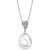 Cultured Freshwater Pearl (12mm) & Diamond (1/10 ct. t.w.) 18" Pendant Necklace in 14k White Gold