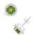 Peridot (1-9/10 ct. t.w.) and Created Sapphire (1/5 ct. t.w.) Halo Studs in 10K White Gold