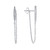 Cubic Zirconia Front Back Post Chain Earrings in Sterling Silver