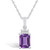 Amethyst (1-5/8 Ct. T.W.) and Diamond (1/10 Ct. T.W.) Pendant Necklace in 14K White Gold