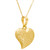 Textured Puff 17" Heart Pendant Necklace in 10k Gold