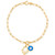 Hamsa Hand & Glass Evil Eye Charm Bracelet in 10k Gold