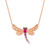 Multi-Gemstone (3/8 ct. t.w.) & Diamond (1/6 ct. t.w.) Dragonfly Pendant Necklace in 14k Rose Gold, 18" + 2" extender