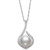 Cultured Freshwater Button Pearl (10mm) & Cubic Zirconia 18" Pendant Necklace in Sterling Silver