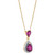 Rhodolite Garnet (1-1/3 ct. t.w.) & Diamond (1/6 ct. t.w.) 18" Pendant Necklace in 14k Gold