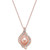 Pink Cultured Freshwater Pearl (8mm) & Diamond (1/4 ct. t.w.) 18" Pendant Necklace in 14k Rose Gold