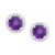 Amethyst (1-1/2 ct. t.w.) & Diamond (1/5 ct. t.w.) Halo Stud Earrings in Sterling Silver (Also in Citrine, Garnet, Peridot, & Blue Topaz)