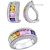 2-Pc. Set Lab-Created Multi-Sapphire Baguette Ring & Matching Hoop Earrings (8-1/10 ct. t.w.) in Sterling Silver