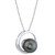 Cultured Tahitian Pearl (11mm) & Diamond (1/6 ct. t.w.) Circle 18" Pendant Necklace in 14k White Gold
