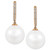 Cultured White Ming Pearl (12mm) & Diamond (1/8 ct. t.w.) Drop Earrings in 14k Gold