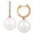 Cultured White Ming Pearl (12mm) & Diamond (1/8 ct. t.w.) Drop Earrings in 14k Gold