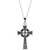 Embossed Celtic Cross Pendant Necklace with Antique Finish in Sterling Silver