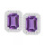 Amethyst (2 ct. t.w.) & Diamond (1/5 ct. t.w.) Halo Stud Earrings in Sterling Silver (Also in Citrine, Garnet, Peridot, & Blue Topaz)