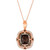 Chocolate Quartz (3-1/2 ct. t.w.) & Diamond (3/4 ct. t.w.) Double Halo Pendant Necklace in 14k Rose Gold, 18" + 2" extender