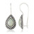 Jade (9 x 6 x 5.2mm) & Marcasite Teardrop Earrings in Sterling Silver