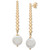 Cultured Freshwater Pearl (9 x 10mm) Linear Drop Earrings in 14k Gold-Plated Sterling Silver
