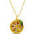 Multi-Colored Sapphire and Tsavorite (1/20 ct. t.w.) Orange Pendant in 14K Yellow Gold