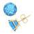 Blue Topaz Stud Earrings (6-3/4 ct. t.w.) in 14k Gold