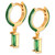 Green Cubic Zirconia & Green Enamel Dangle Hoop Earrings in 18k Gold-Plated Sterling Silver, Created for Macy's