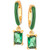 Green Cubic Zirconia & Green Enamel Dangle Hoop Earrings in 18k Gold-Plated Sterling Silver, Created for Macy's