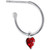 Red Crystal Heart Dangle Hoop Earrings in Sterling Silver, Created for Macy's