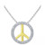 Diamond Peace Sign 18" Pendant Necklace (1/10 ct. t.w.) in Sterling Silver or Sterling Silver & 14k Gold-Plate