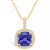 Tanzanite (2-1/3 Ct. t.w.) and Diamond (1/4 Ct. t.w.) Halo Pendant Necklace