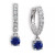 Color Cubic Zirconia Dangle Drop Huggie Hoop Earring in Sterling Silver