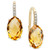 14k Gold Earrings, Citrine (6 ct. t.w.) and Diamond Accent Oval Leverback Earrings