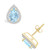 Created Spinel Aquamarine (1-2/5 ct. t.w.) and Created Sapphire (1/5 ct. t.w.) Halo Studs in 10K Yellow Gold