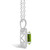 Peridot (1-1/2 ct. t.w.) and Diamond (1/8 ct. t.w.) Halo Pendant Necklace in Sterling Silver