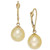 Cultured Oval Golden South Sea Pearl (9mm) Drop Earrings in 14k Gold