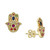 EFFY® Multi-Sapphire (1/2 ct. t.w.) & Diamond Accent Hamsa Hand Stud Earrings in 14k Gold